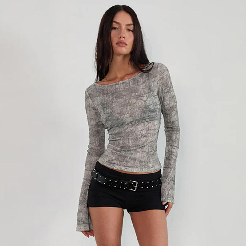 Women S Loose Fit Animal Print Long Sleeve Sexy T Shirt