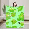 Duolingos Owl Duo Flannel Blanket  Soft Warm Bedding Throws for Couch Bed Camping Comfortable Bedspread Sofa Bed Cover
