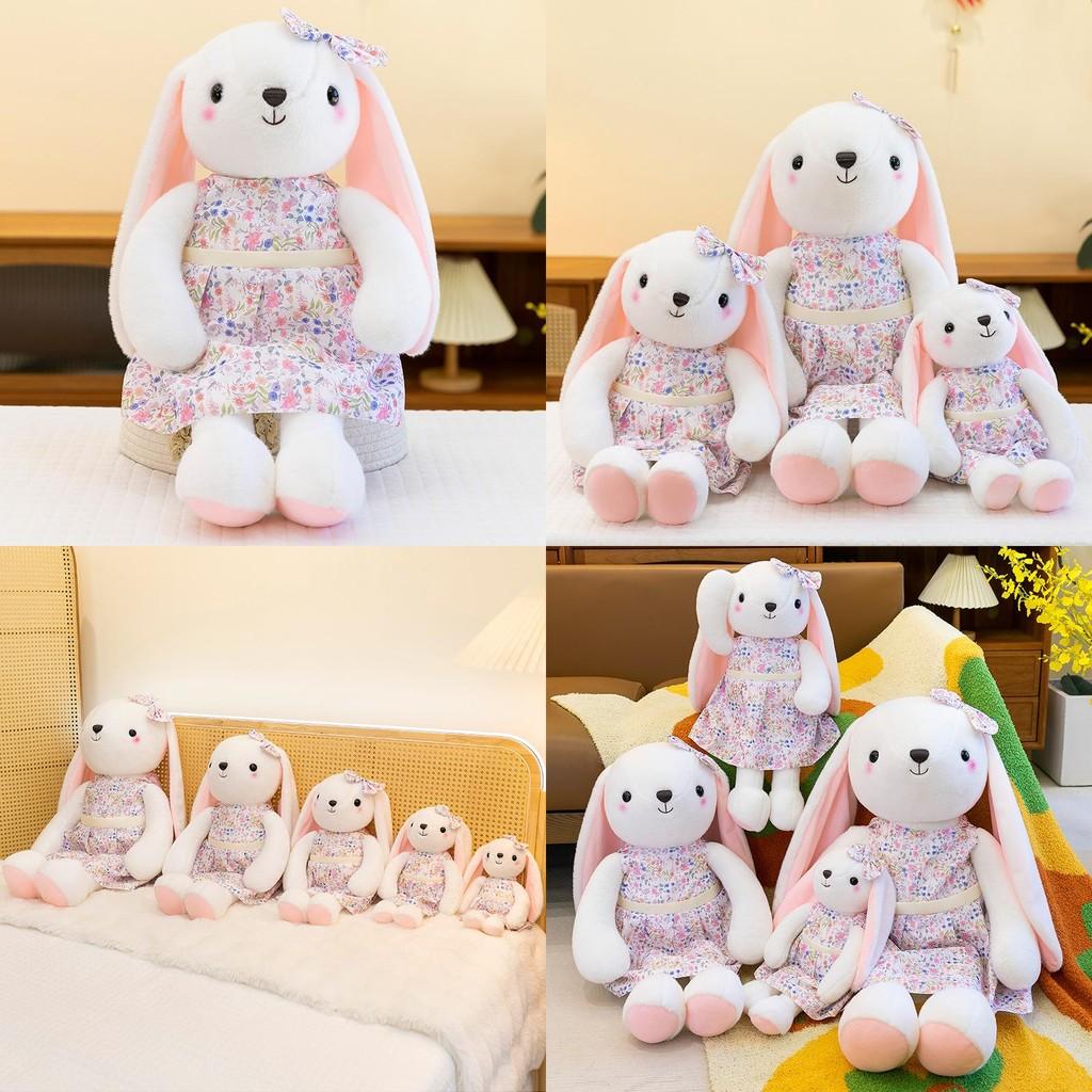 Rabbit Rural Plush Toy With Cute Floral Dress For Kids Fun And Gift Cotton Pp