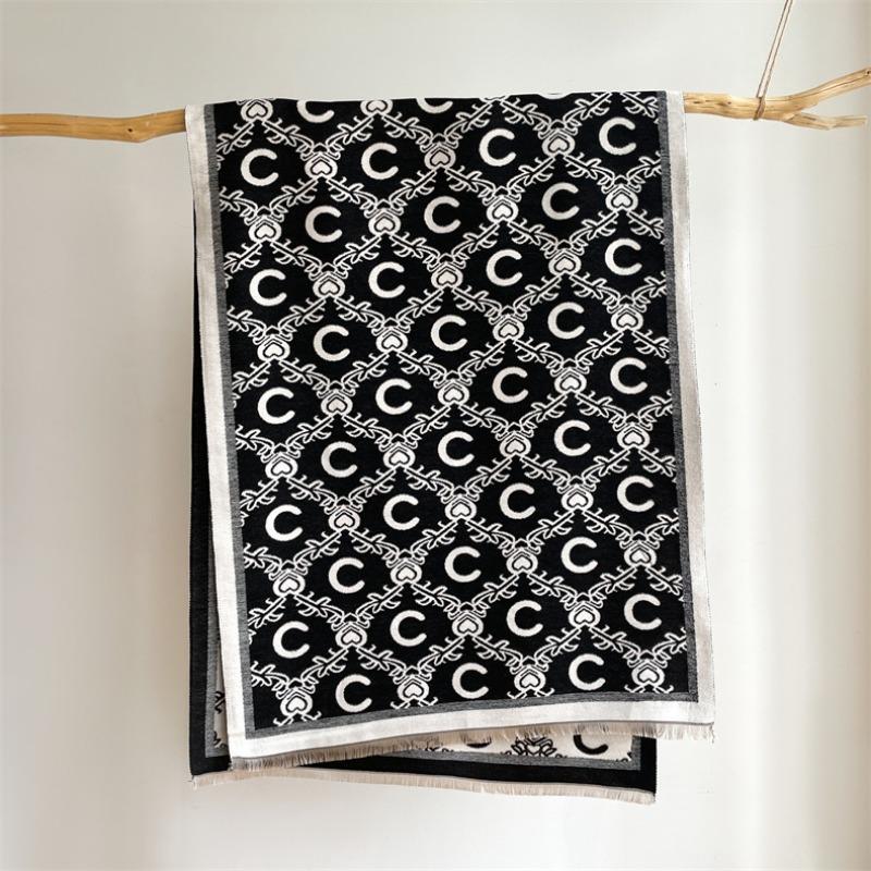 New Winter Imitation Cashmere Scarf Thickened Women's Scarf Fashionable Versatile Shawl Double-sided Warm Scarf Women