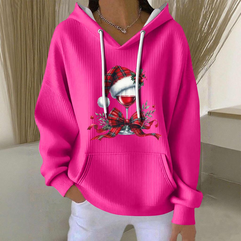 Women's Fashion Casual Christmas Angel Print Pullover Long-Sleeve Sweatshirt