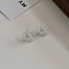 925 Silver Earrings Woman Irregular Flower Piercing Luxury Earrings High Quality Engagement Wedding Vintage Jewelry Accesories