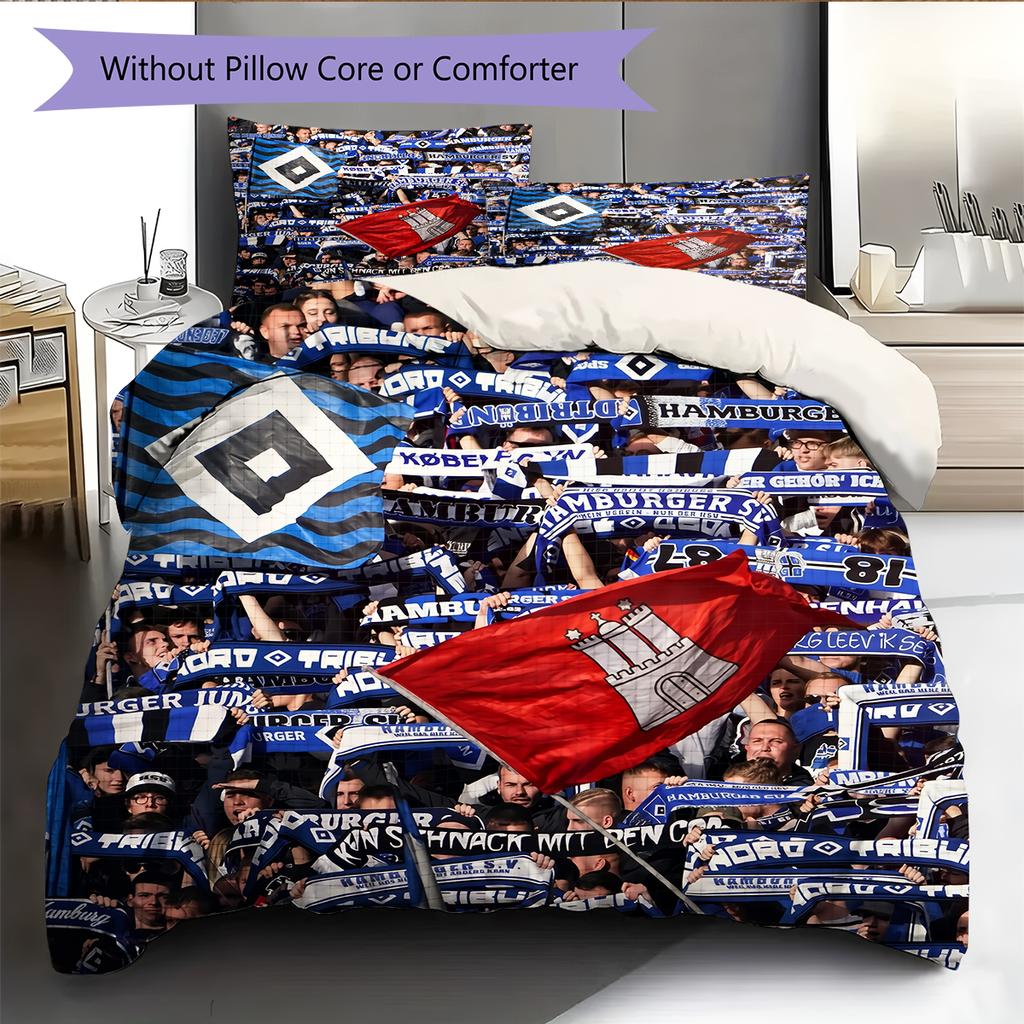 Hamburg Football Team Pattern Bedding Home Decoration Birthday Gift (1 * duvet cover + 2 * pillowcase, without core)
