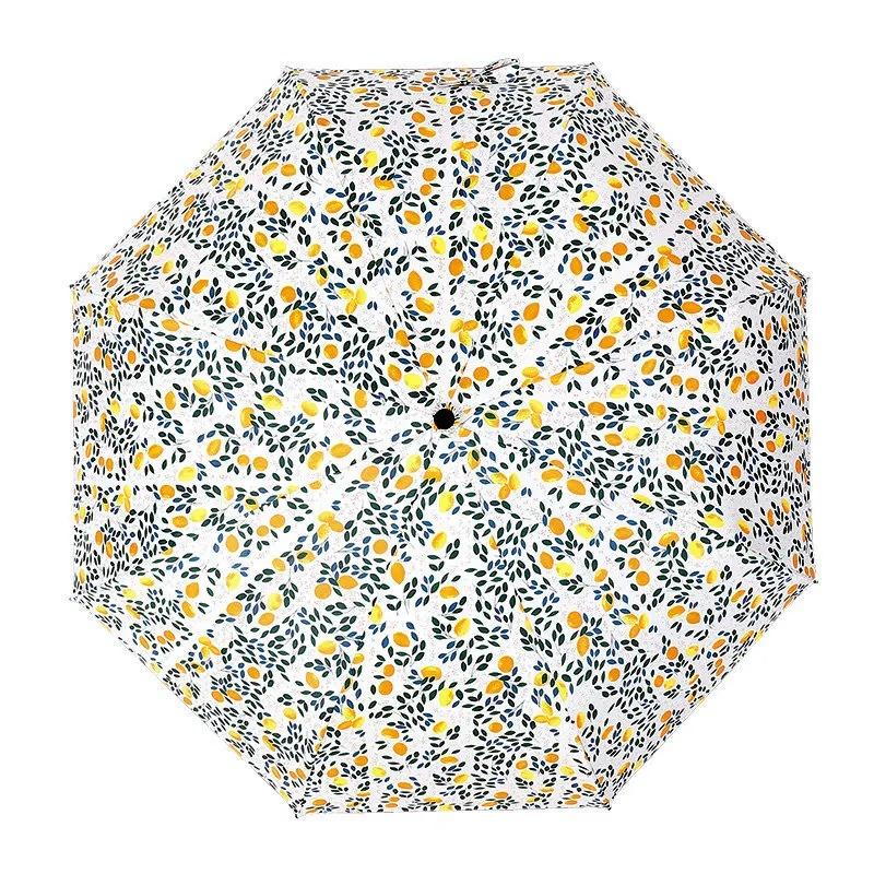 Creative Lemon Anti-UV Umbrella Sunny and Rainy Aluminum Alloy Folding Umbrellas Parasol Umbrella Rain Women