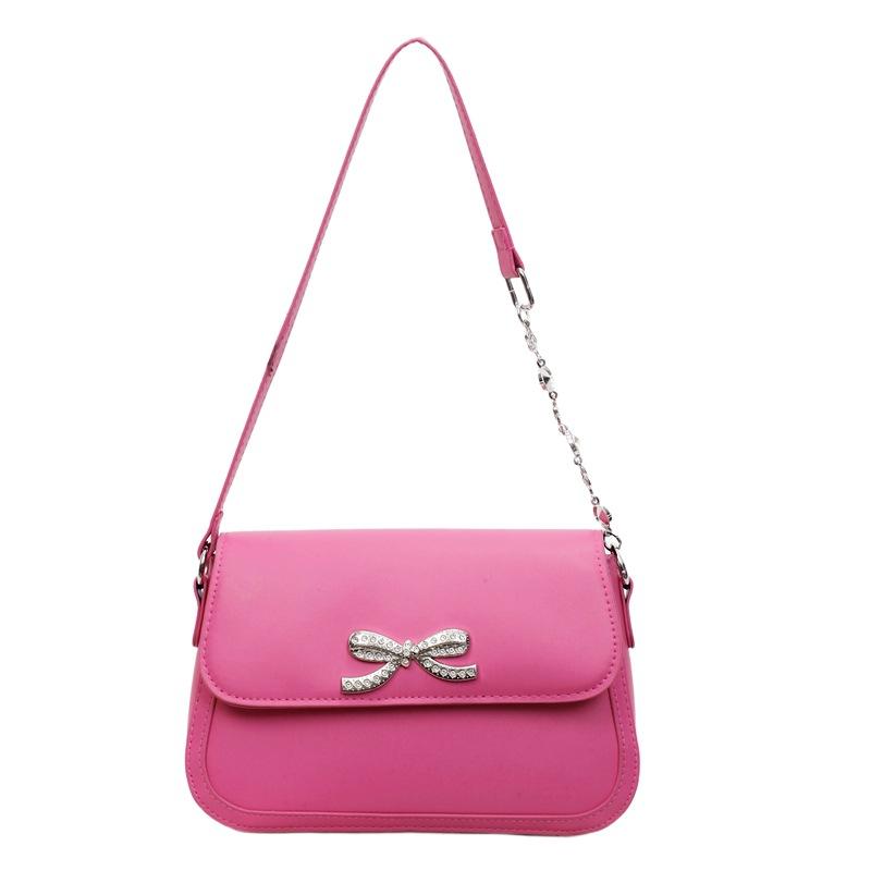 Trend Early Spring Fashion Solid Color Design Foreign Korean Version Bow Casual New Crossbody Portable Small Square Bag