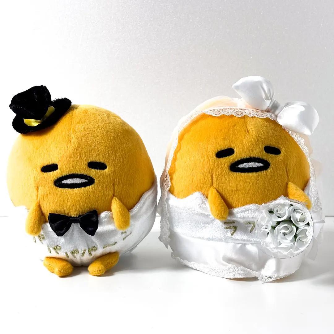 Sanrio Gudetama Wedding Doll Set Plush Groom Bride Tuxedo Dress Japan