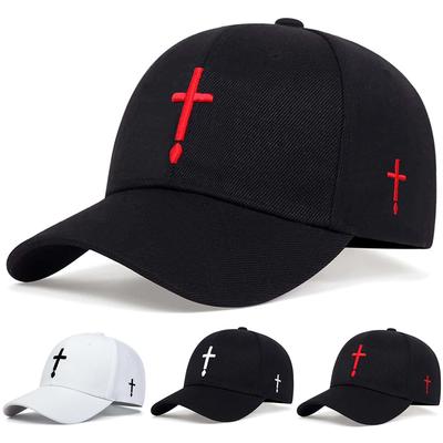 Gorras de Béisbol Bordadas con Cruz Simple y Gota de Agua Unisex para Primavera y Otoño, Sombrero Casual Ajustable para Exteriores, Sombrero Protector Solar