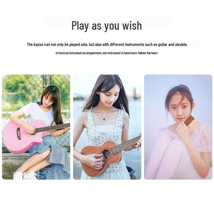 Performance Grade Solid Wood Kazoo Musical Instrument