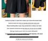 Damen Schwarze High Waist Locker Geschnittene Shorts im Koreanischen Stil mit Weitem Bein - Schlankmachende Frühling Freizeitkleidung