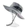 Windproof Portable Big Visors Wide Brim Anti-UV Fishing Cap Breathable Foldable Bucket Hat  Hiking