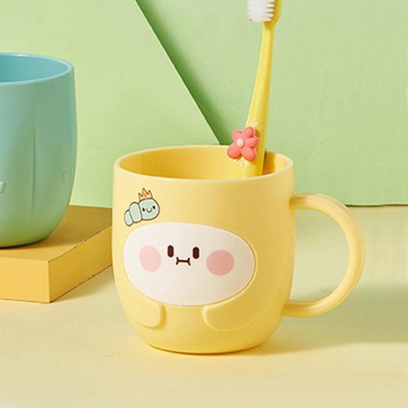 Peach Cartoon Dual-Use Cup Set: Student Back-to-School Toothbrush & Milk Cup