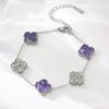 Bracciale quadrifoglio 13mm lusso leggero bracciale double-face 18K acciaio al titanio catena non scolorisce