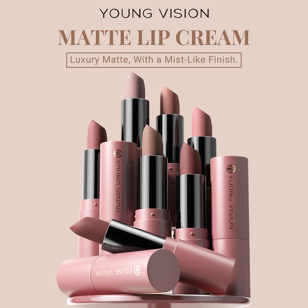 Sexy Nude Matte Lipstick Multi-functional for Lips and Cheeks Long Lasting Waterproof Smudge-proof Dual-purpose Makeup for Women