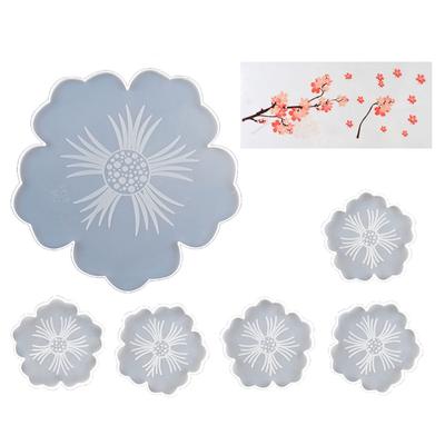 Stampo Sottobicchiere a Forma di Fiore con Bordi Solari Vassoio Frutta Stampo in Silicone per Colata Epossidica per Resina Gioielli Fai-da-te Piatto Portachiavi