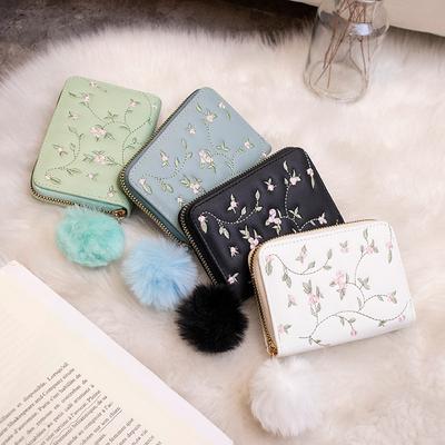 Korte Geborduurde Kaarttas voor Dames Portemonnee Kleine Tas voor Dames Mode Veelzijdig 20% Korting Portemonnee