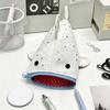 Shining Star Print Pencil Case Shark Shaped Pencil Pouch Stationery Bag  School Supplies