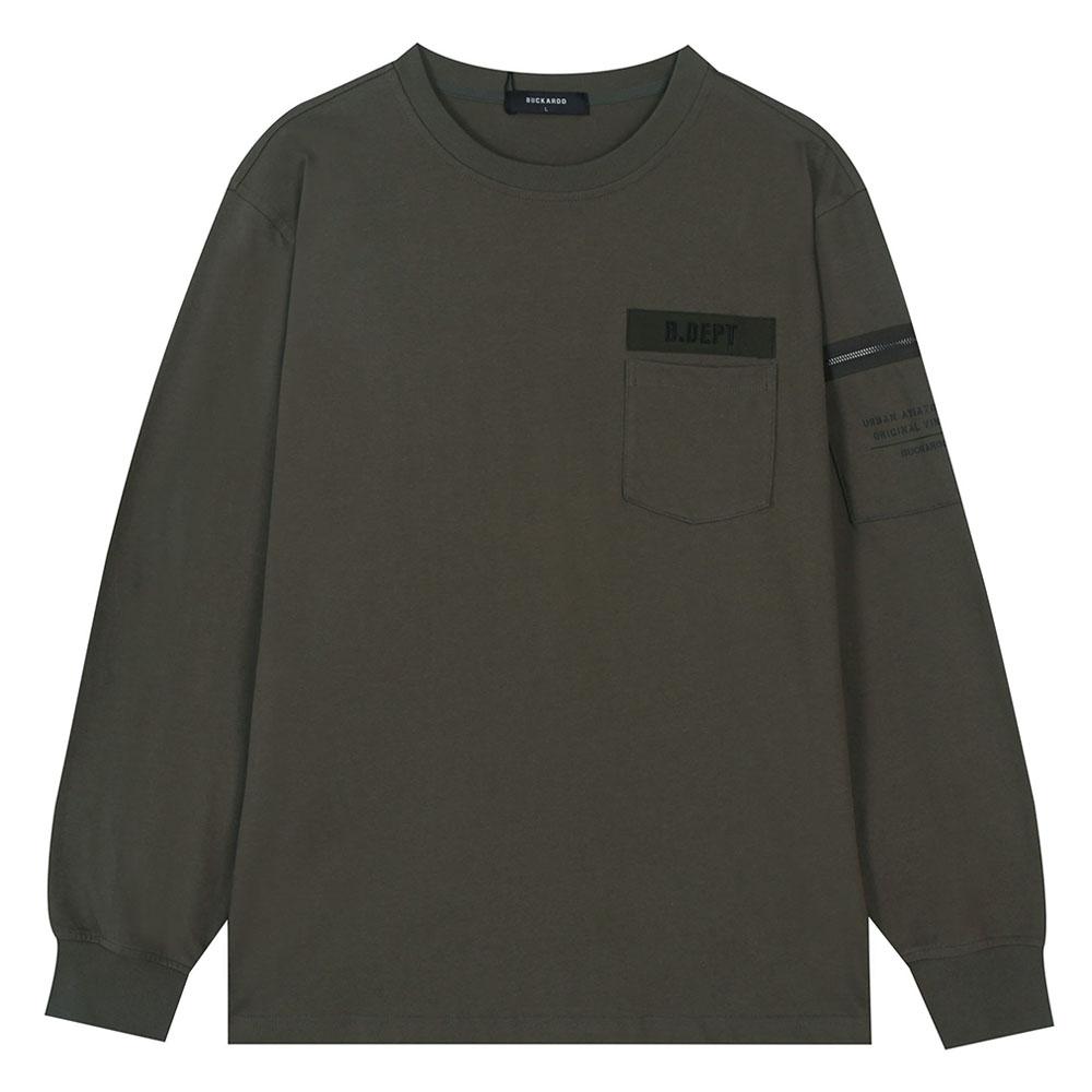 Burkeru Single Loose Fit Military T-Shirt Khaki Khaki_M