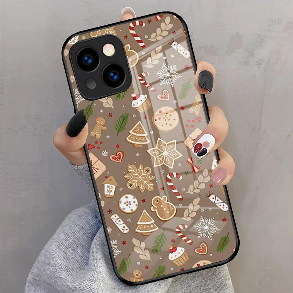 Christmas Santa Claus Snowman Phone Case For IPhone 17 Pro Max 16 15 14 Pro Max 13 11 X Xs Xr 8 7Plus Glass Cover