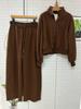 Melanoid Women’s Winter Velvet Sports Suit: Stylish Jacket & Wide-Leg Pants Set