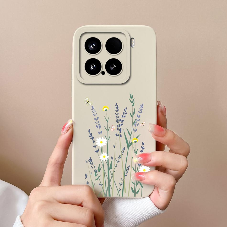 Candy Case For Xiaomi 15 Pro Phone Housing Soft Liquid Silicone Upgrade Full Protection Flowers Back Cover For Xiaomi15 Pro Capa