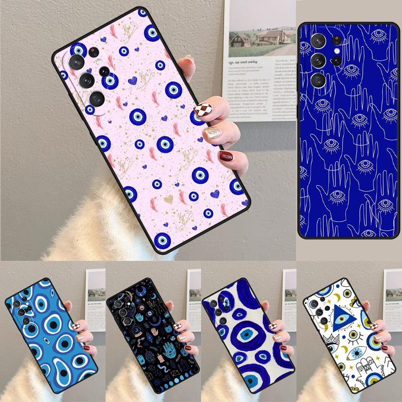 Blue Evil Eye Phone Case for Samsung Galaxy Note 10 Pro S26 Ultra S23 S24 FE S25 S21 S22 PLUS Shockproof Cove