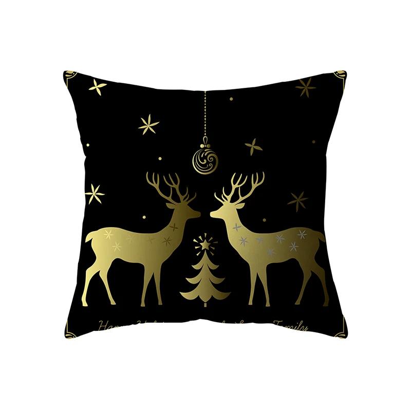 Merry Christmas Decorative Printed Pattern Cushion Cover Home Living Room Sofa  Pillow