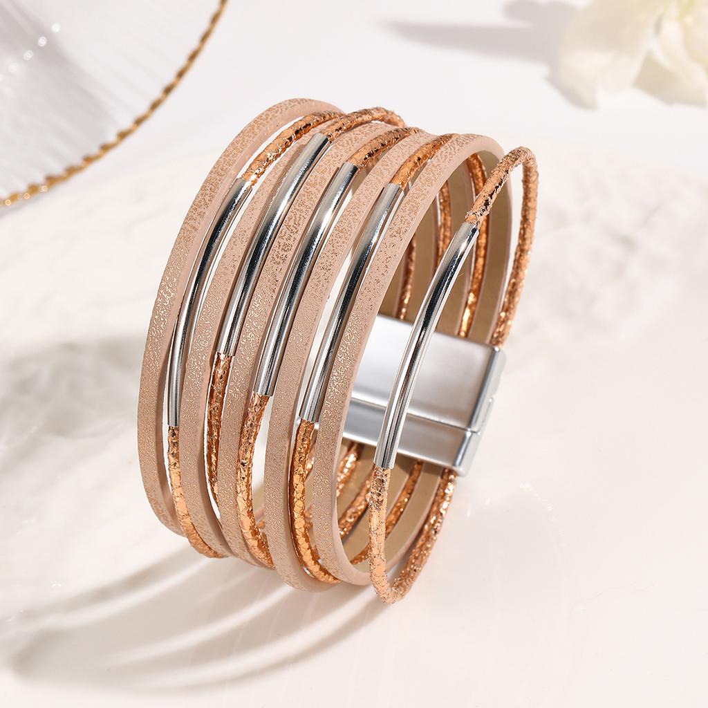 Bohemian Multilayer Leather Bracelet for Women Simple Wrap Bangles Party Jewelry Gifts