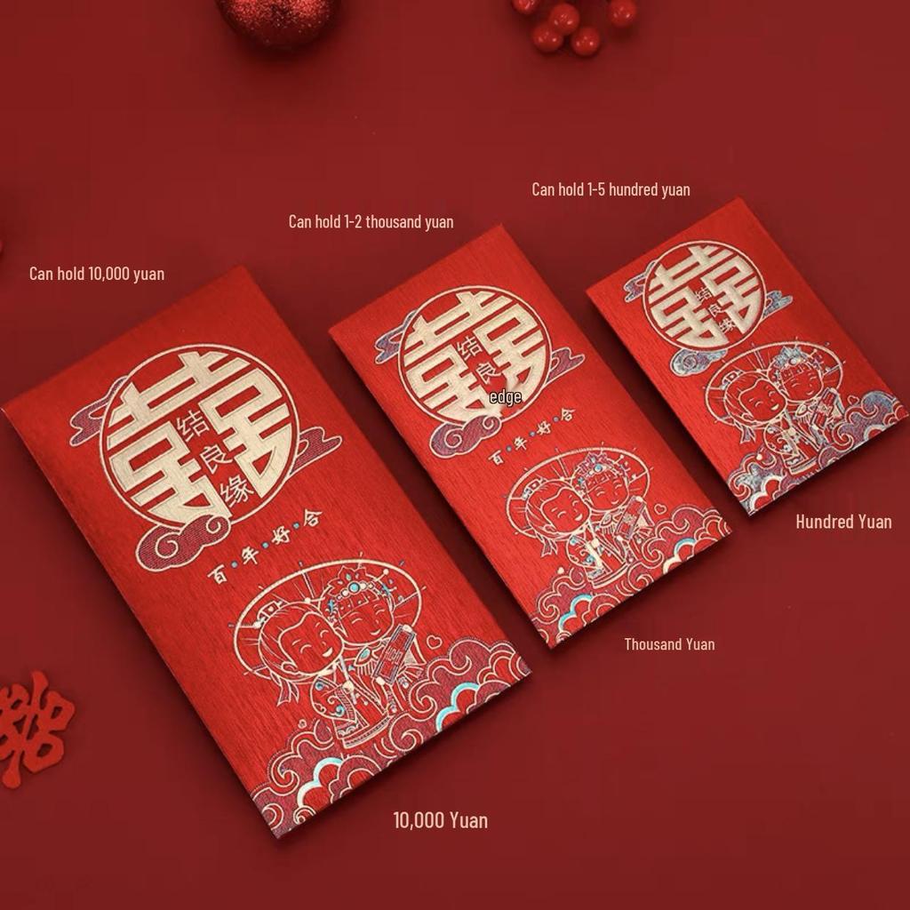 Retro Chinese Wedding Lai See Envelopes: Customizable Red Envelopes for Special Occasions