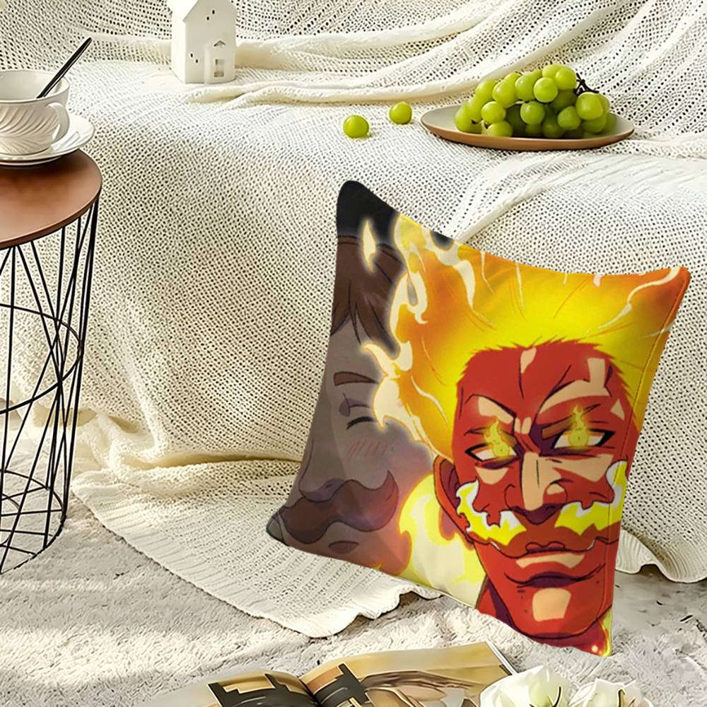 E-Escanor Seven Deadly Sins Square Double-Sided printed Pillow Case Bedroom Bedside Pillow Sofa Cushion Cover