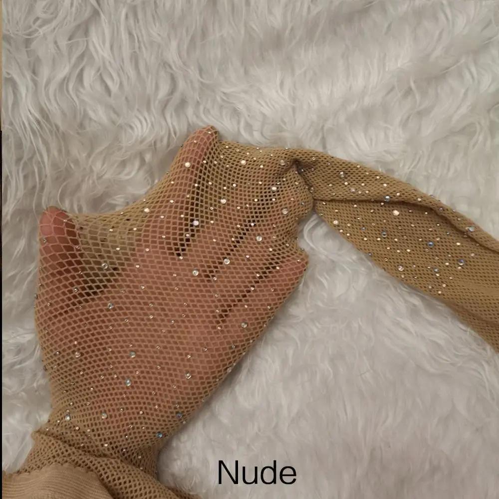 Trendy Shiny Fishnet Tights Small Mesh Glitter Pantyhose Hot-drilled Thin Stockings Women Girl