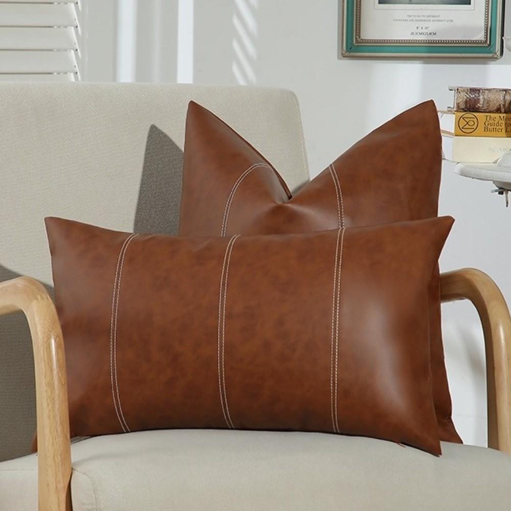 Reißverschluss PU-Leder Kissenbezüge Strapazierfähige Kissenhülle Kissenbezug Sofa