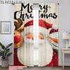 2pcs,2D Plane Printing Popular Curtain Panels Merry Christmas Santa_ Snowman and Reindeer Versatile Durable Polyester (without