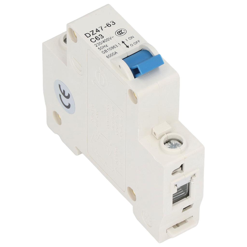 Miniautomat 1P Jordfeilbryter DIN-skinemontering 230V 400V 63A DZ47?63 C63