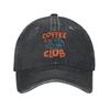 Cats Coffee Lover Baseball Cap Vintage Distressed Washed  Snapback Cap for Men Women Outdoor Activities Adjustable Caps Hat