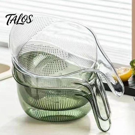 Tigela de Lavagem de Grau Alimentício Multiuso para Arroz, com Alça Ergonômica, Cesta Coadeira Lavadora Resistente de PP, para Limpeza de Frutas e Verduras