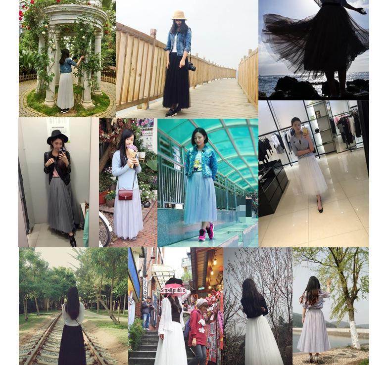Korean High-Waist Mid-Length Tulle A-Line Skirt - Spring/Summer Pleated Mesh Design