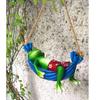 Resin Hanging Frog On Hammock Garden Decoration Items For Outdoor Balcony Home Office Hotel Lounge (21 X 9.5 Cm, L X H), Multicolour