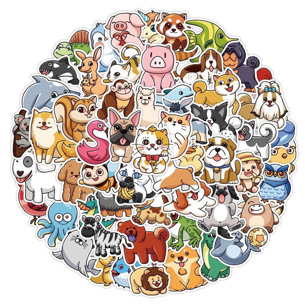 100 Cute Cartoon Animal Graffiti Stickers - Waterproof, DIY for Suitcases & Phone Cases