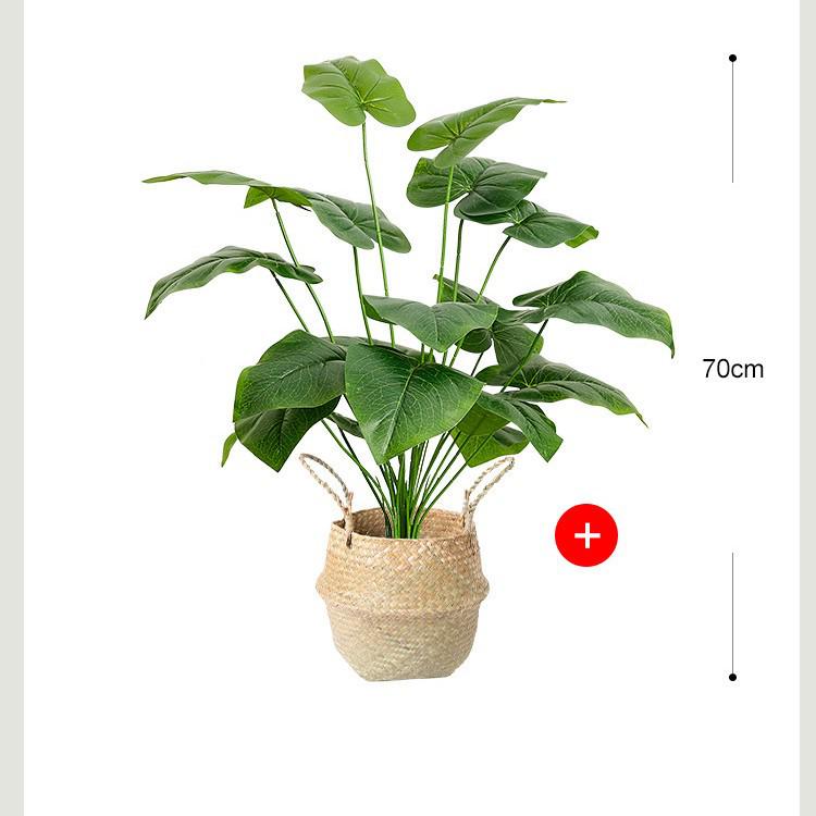Nordic Style Monstera Faux Plant Arrangement for Living Room Decor
