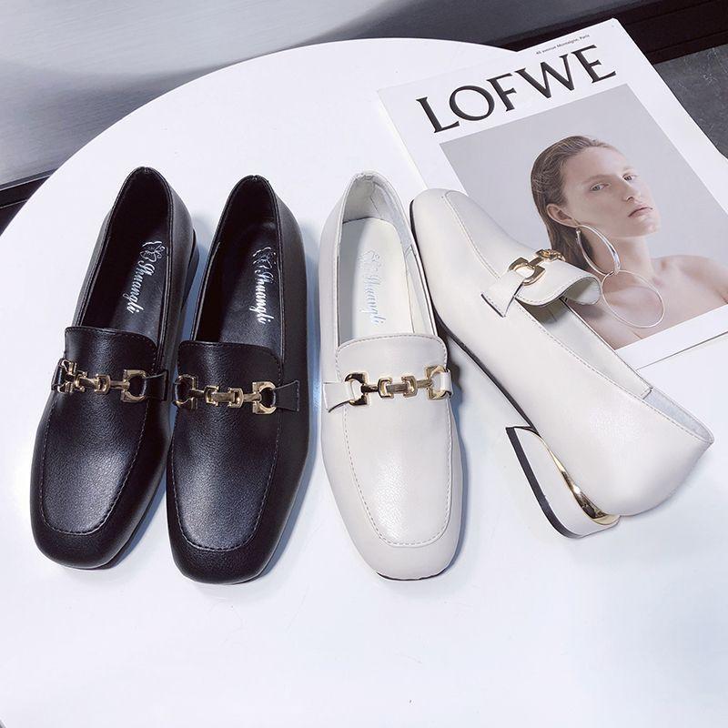 Fashion versatile low-heeled British style spring comfortable work soft-soled single shoes for women 2025 spring and summer new small leather shoes fo