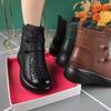 Autumn and Winter Women's  Platform Boots Ankle Boot Retro Mom Shoes Ethnic Warm Plush Comfy Soft Sole Waterproof Female Footwear Botas