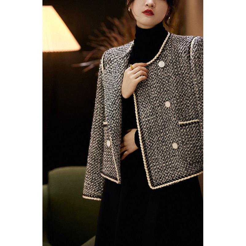 Double-breasted Style and Style Autumn New Style Small Fragrant Style Jacket for Women