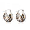 HECHENG Retro Leopard Snake Pattern Exaggerated Sexy Earrings Women's Banquet Metal Zircon Gift 1 Pair