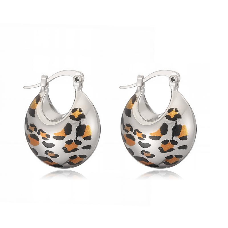 

HECHENG Retro Leopard Snake Pattern Exaggerated Sexy Earrings Women s Banquet Metal Zircon Gift 1 Pair Other