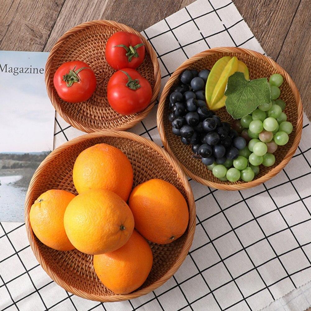 Storage Basket 3pcs Set Fruit Plate for Bedrooms Desks Living Rooms