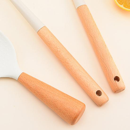 4-delat köksredskapsset Multifunktionell silikonspatel Soppslev Rislev med förvaringsbricka Värmetåliga matlagningsverktyg för stekning servering