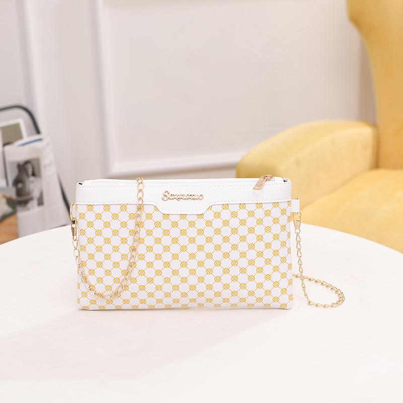 

Женская сумка новая с принтом контрастного цвета на плечо с декоративной цепочкой кроссбоди маленькая квадратная сумка повседневная для мелочи белый