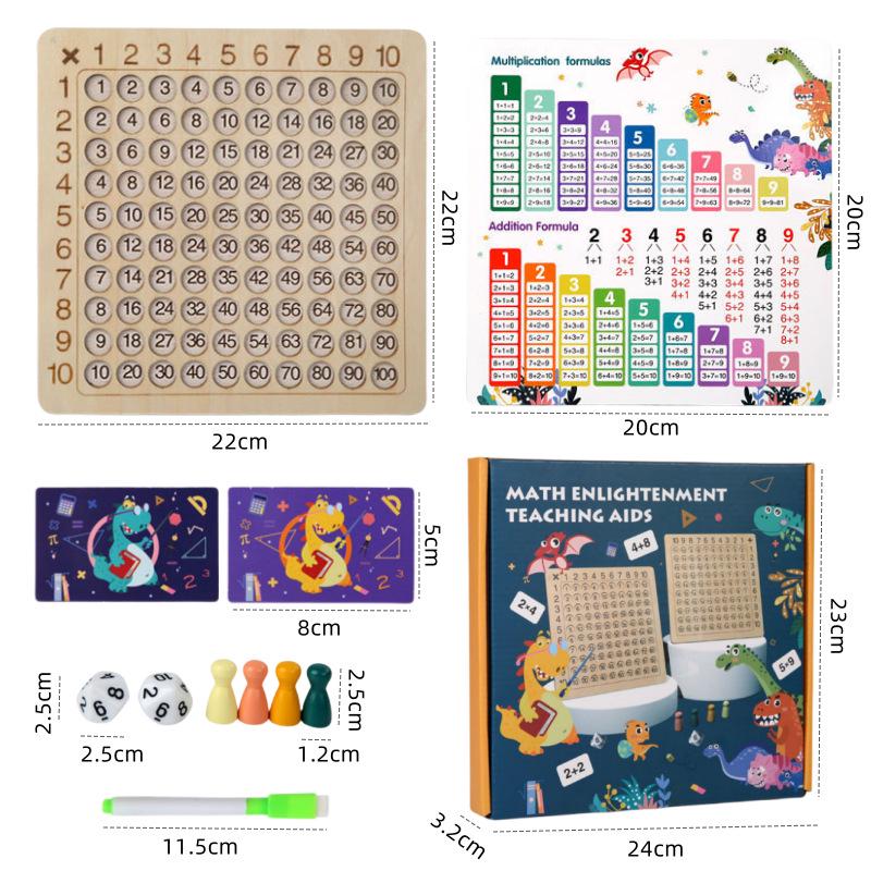 Children's Two-in-One Early Education Math Toy: 99 Multiplication and Addition Board