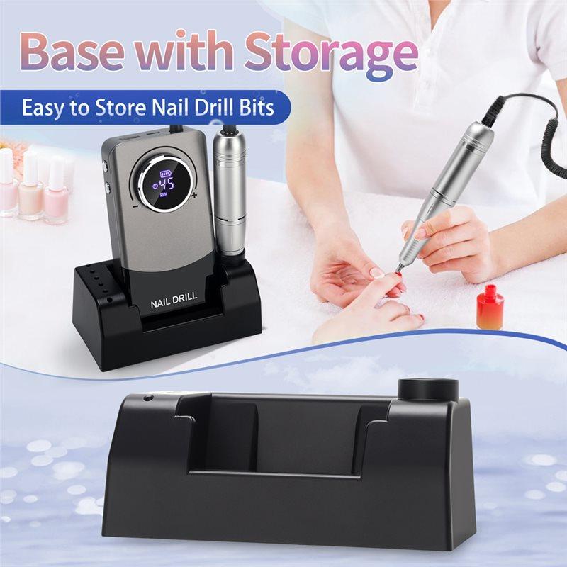 ABWR-Professional Nail Sander,6 Drill Bits And Sanding Belt, 45000 RPM Nail Drill V9, USB Electric Nails Grinder