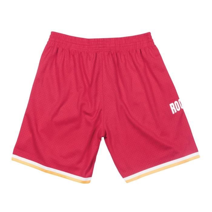 Short de basketball m&amp;n nba houston rockets road 1993-94 - rouge - homme - collection nba hardwood classics
